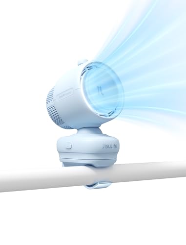 JISULIFE Chic Stroller Fan 2026-Baby Cool Helper: Smart 120° Auto Oscillation with 100 Speeds, 21H Super-Long Battery, Portable Baby Fan for Crib, Stroller & Bedroom, Gift for Moms-Blue(Clip) - color: Blue, size: Clip - Regular & Oscillating