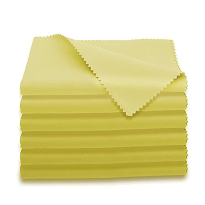 AAwipes Trumpet Cleaning Cloths Microfiber 12"x12" (6-Pack, Yellow) Plush Polishing Cloths for Musical Instruments Cleaning Cloths for Guitar Violin Piano Clarinet Sax Universal (HCIS-1212-Y) - color: Yellow 6PCS