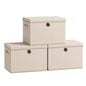 SONGMICS Large Storage Bins with Lids, 41 Quart Fabric Closet Organizer, 3 Pack Foldable Storage Boxes, 16.9" L x 11.8" W x 11.8" H, Summer Sand URFB545LF01