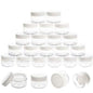 5 Gram Sample Containers with Lids, Mini Makeup Containers, Empty Plastic Travel Cosmetic Containers with Labels(50 Count, White Lid) - color: White