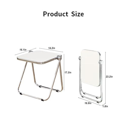 16.2"×14.1" Acrylic Folding Side Table, Portable Lightweight End Table, Sturdy Metal Frame and No Assembly Required, Space-Saving Design for Living Room, Bedroom and Small Room, Tawny - color: Tawny