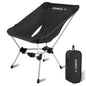 Camping Chair Backpacking Portable Hiking Ultralight Small Lightweight Folding Chair for Outdoor Camp Beach Picnic Concert, Supports 330lbs (Black,1PCS)