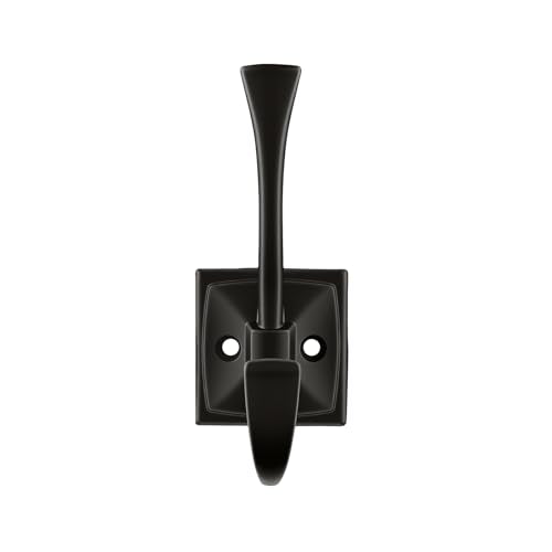 HARPOON 5 Pcs Prong Hook, Heavy Duty Two Flared Coat Hooks,Wall Mounted with 4 Screws,Utility Hooks for Scarf, Bag, Towel, Key, Cap, Cup, Hat - Matte Black - color: Matte Black