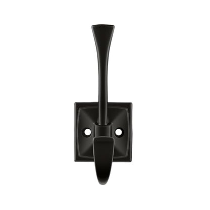 HARPOON 5 Pcs Prong Hook, Heavy Duty Two Flared Coat Hooks,Wall Mounted with 4 Screws,Utility Hooks for Scarf, Bag, Towel, Key, Cap, Cup, Hat - Matte Black - color: Matte Black