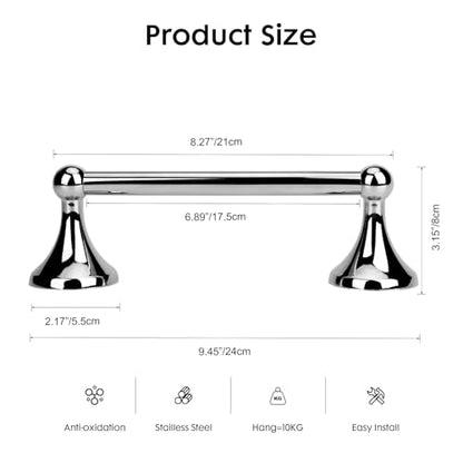 Antique Hand Towel Holder Chrome for Bathroom,Towel Bar 9-Inch,Bathroom Accessories Towel Rack, Wall Mounted,Towel Hanger,Towel Ring for Bathroom - color: Chrome