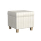 HomePop 18" Classic Square Storage Ottoman - Marigold Pinstripe Cream - color: Marigold Pinstripe Cream Fabric