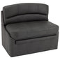 RecPro Charles 44" RV Dinette Booth with Storage | Converts to Bed with Memory Foam (Gunmetal, 1) - color: Gunmetal