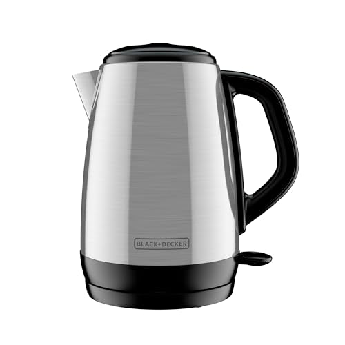 BLACK+DECKER 1.7L Cordless Electric Kettle, KE1700SD, Rapid Boil, Auto Shutoff, Stainless Steel - size: 1.8 Quarts