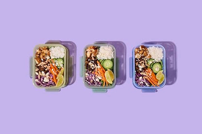 Ello Snap & Nest 10-Piece 4.5 Cup Plastic Meal Prep Set, Reusable Food Containers for Healthy Eating, Freezer, Dishwasher Safe, Cactus Blooms - color: Cactus Blooms, size: Meal Prep