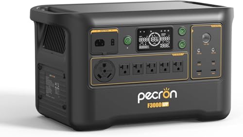 PECRON Portable Power Station F3000LFP, 3072Wh Solar Generator, 3600W LiFePO4 Battery Home Backup, Fast Charging Power Station Expand Capacity to 10752Wh, Solar Generators for Home Use, Camping, RV - style: F3000LFP