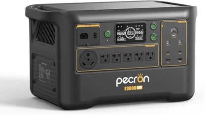 PECRON Portable Power Station F3000LFP, 3072Wh Solar Generator, 3600W LiFePO4 Battery Home Backup, Fast Charging Power Station Expand Capacity to 10752Wh, Solar Generators for Home Use, Camping, RV - style: F3000LFP