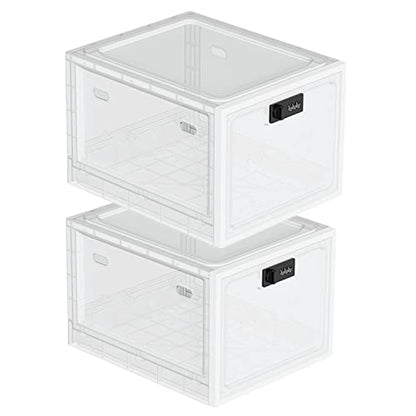 SANIDIKA 2 Pack Large Refrigerator Lockable Box - Childproof First Aid Locking Box Pill Case Medical Organizer - Ipad Tablet Phone Jail - color: 2pack Clear