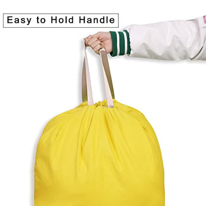 Cotton Canvas Laundry Bag with Handles & Drawstring Straps, Heavy Duty Extra Large Laundry Bags for Laundromat and Household, 25.5x34 Inch, Yellow - color: Yellow