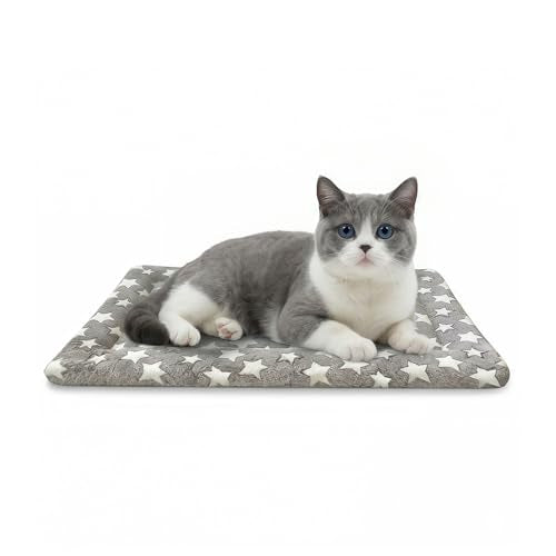 Dog Bed Mat, Dual-Sided Dog Crate Bed Mat - Ultra Soft & Machine Washable Kennel Pad for Cats and Extra Small Dogs, All-Season Comfort Pet Bed for Crates, Travel, and Home, Star Gray, 18 x 14 Inch - color: Star Gray, size: Extra Small 18 x 14 x 1.5 in