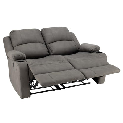 Camper Comfort 58" Wall Hugger Reclining RV Theater Seats | Double Recliner RV Sofa | RV Couch | Wall Hugger Recliner | RV Theater Seating | RV Furniture (Manual, Slate) - color: Slate, style: Manual