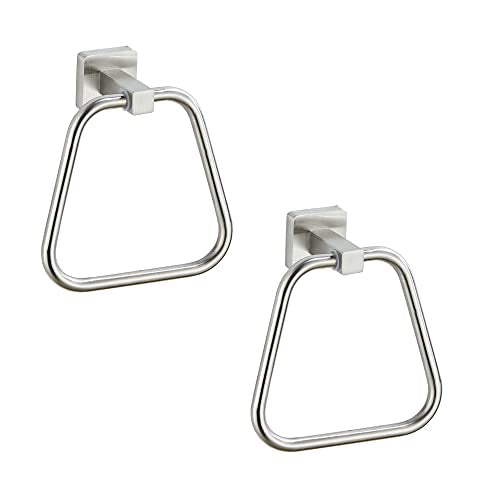 Brushed Nickel Towel Ring for Bathroom 2 Pack, Kitchen Bath Towel Holder Hangers Wall Mount Heavy Duty Stainless Steel - color: Brushed Nickel, size: 2 Pack