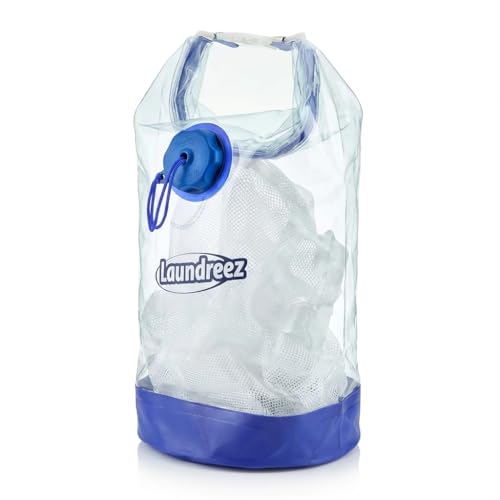 Portable Travel Washing Machine - Waterproof, multi-use Dry Bag for Washing Laundry On the Go. Weighs Under 12 Oz | Folds Easily | Use for Camping, Travel, RV, and Backpacking | Clear sturdy material to enable various uses