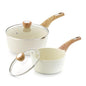 SENSARTE 2.0 & 3.0 Quart Ceramic Sauce Pan Sets with Lid, Cooking Pots Set, Nonstick Saucepan Set with Pour Spout, Small Kitchen Pot, Non toxic Saucepot, Induction Comptable, PFOA PTFE PFAS Free - color: Ceramic White, size: 2.0 + 3.0 Quarts