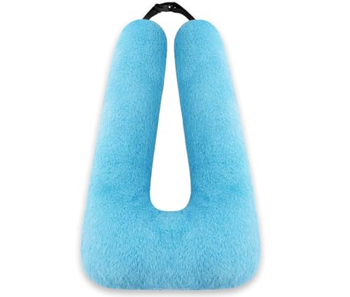 Swemos Travel Pillow, Car Pillow for Kids & Adults - Ergonomic Travel Pillows Sleeping Aid for Neck & Body Support, Car Travel Essentials Pillow on Road Trips-Gray (Blue) - color: Blue