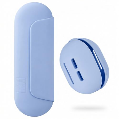 AGIKET 2 IN 1 Silicone Makeup Brush Holder with Beauty Make Up Sponge Holder Case：Soft Portable Cosmetic Face Brushes Holder with Upgrade Anti-Fall Out Magnetic Closure - Blue - color: Blue, style: Brush Holder & Case