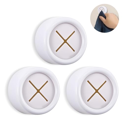 Philbinden 3 Pieces Kitchen Towel Hooks Round Adhesive Dish Towel Hook Premium Chrome Finish & Easy Installation Wall Mount Hand Towel Hook Ideal as Bathroom, Shower or Outdoor Towel Holders (White) - color: White