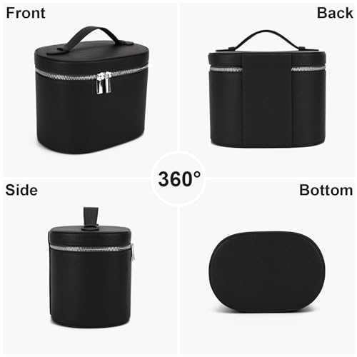 YFGBCX Makeup Bag Vanity Case with Removable Divider Travel Toiletry Bag Portable Cosmetic Bag Makeup Organizer Case - color: Black
