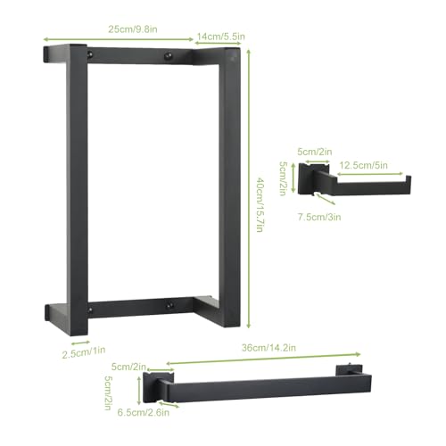 OTraki Towel Rack for Rolled Towels, Towel Racks for Bathroom Wall Mounted Towel Storage Organizer Holder & Towel Hanger & Toilet Paper Modern Bath Towel Holder for Small Space Bathroom Black (3 Pack) | Towel Racks for Bathroom Towel Storage Organizer Hol
