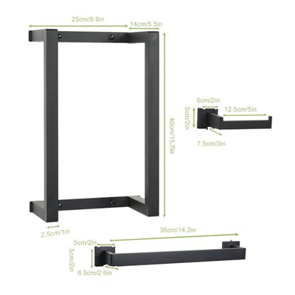 OTraki Towel Rack for Rolled Towels, Towel Racks for Bathroom Wall Mounted Towel Storage Organizer Holder & Towel Hanger & Toilet Paper Modern Bath Towel Holder for Small Space Bathroom Black (3 Pack) | Towel Racks for Bathroom Towel Storage Organizer Hol