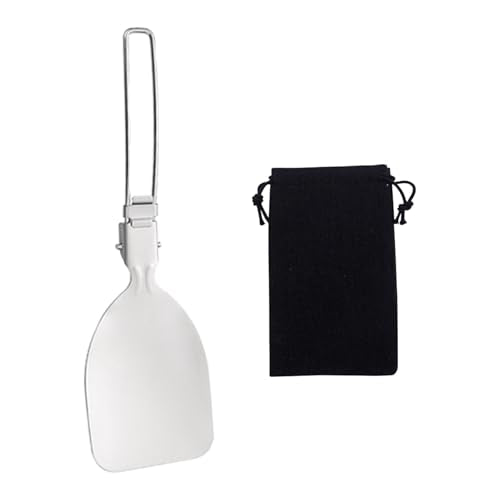 Camping Cooking Utensil Set Foldable 304 Stainless Steel Spatula Turner Soup Spoon Kit Portable Kitchen Utensils Folding Cookware Kit for Outdoor Travel Hiking Picnic (Silver E, Rice Spatula) - color: Silver E, Rice Spatula