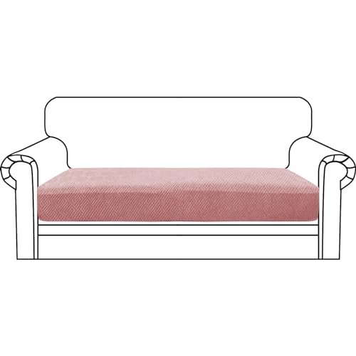 ZNSAYOTX Stretch Cushion Covers Sofa Loveseat Cushion Couch Seat Covers Slipcovers Soft Replacement Unique Pattern Furniture Protector with Elastic Bottom (Rose, 1 Pc 2-Seat Cushion Cover) - color: Rose, size: 1 Cushion Loveseat