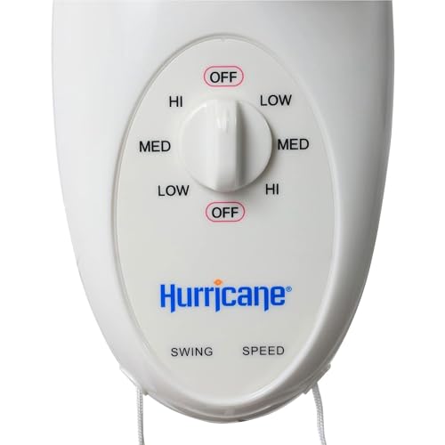 Hurricane 16" Supreme Oscillating Wall Mount Fan w/ 3 Quiet Speeds, White - Corded Electric Air Cooling Unit w/ Easy Pull Cord Controls for Homes, Greenhouses, Garages, Workshops & Gyms - style: 16" Supreme