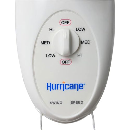 Hurricane 16" Supreme Oscillating Wall Mount Fan w/ 3 Quiet Speeds, White - Corded Electric Air Cooling Unit w/ Easy Pull Cord Controls for Homes, Greenhouses, Garages, Workshops & Gyms - style: 16" Supreme