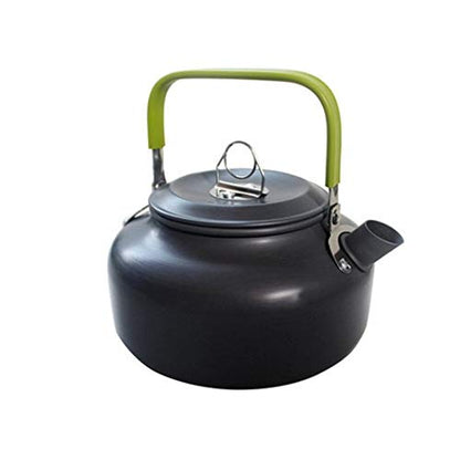 JZK Camp Cookware 2-3 People Set, Pan Pot Teapot Lightweight Outdoor Portable Camping Cooker Set for Trekking Hiking BBQ Picnic Campfire