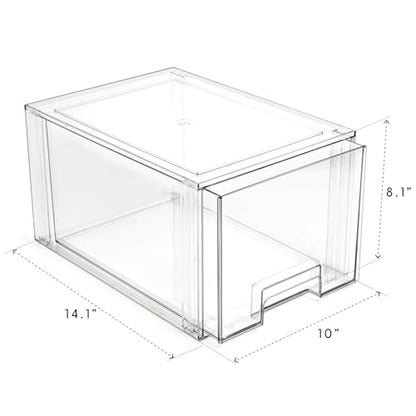 BINO | Stackable Storage Drawers, Tall Large - Clear | THE CRATE COLLECTION | Storage Bins With Drawers | Bathroom Organizers | Under Sink Organizer | Vanity Cabinet Home Organization - size: Tall Large