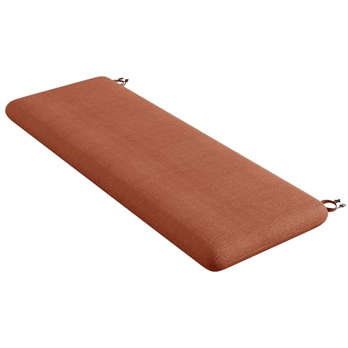 Codi Outdoor Bench Cushion for Patio Furniture 48x18x3 Inch – Linen Texture, Fade Resistant, Waterproof, Removable Cover, Comfortable High-Density Foam for Garden & Porch, Spice - color: Spice 2, size: 48x18x3