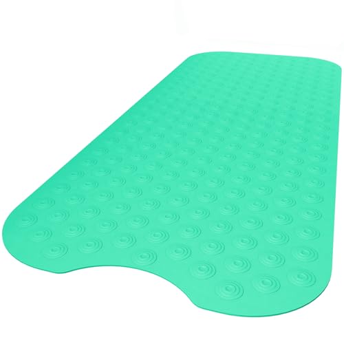 OTHWAY No Suction Cup Bath Mat: 39x16 inch Extra Long Bathmat│Perfect for Refinished or Ordinary Bath Tubs│Made of Nature Rubber│a Blessing for The Elderly and Children (Light Green) - color: K-light Green