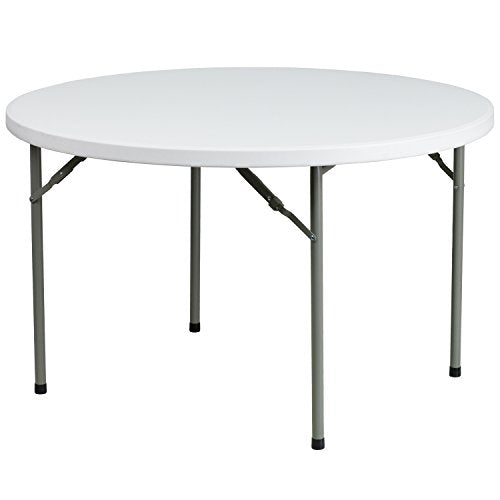 Flash Furniture Elon 4' Round All-Occasion Plastic Folding Event Table, Foldable Portable Banquet Table for Indoor/Outdoor Events, White - size: 48" Round