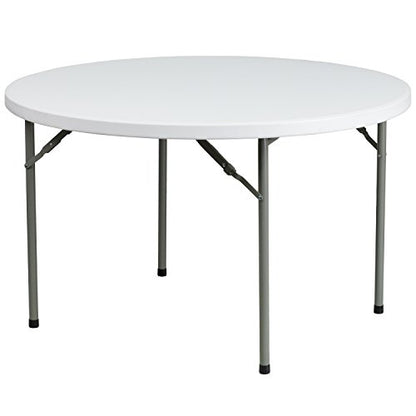 Flash Furniture Elon 4' Round All-Occasion Plastic Folding Event Table, Foldable Portable Banquet Table for Indoor/Outdoor Events, White - size: 48" Round