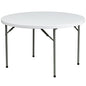 Flash Furniture Elon 4' Round All-Occasion Plastic Folding Event Table, Foldable Portable Banquet Table for Indoor/Outdoor Events, White - size: 48" Round