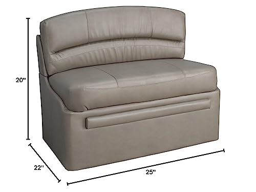 RecPro Charles 44" RV Dinette Booth with Storage | Converts to Bed with Memory Foam (Putty, 1) - color: Putty