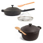 Our Place Cookware Duo | 7-Piece Ceramic Cookware Set with 10.5" Always Pan 2.0, 5.5 Qt Perfect Pot & Strainer Basket | Induction & Oven Safe up to 450°F | Nonstick, Non-Toxic Cookware | Char - color: Char, size: Standard