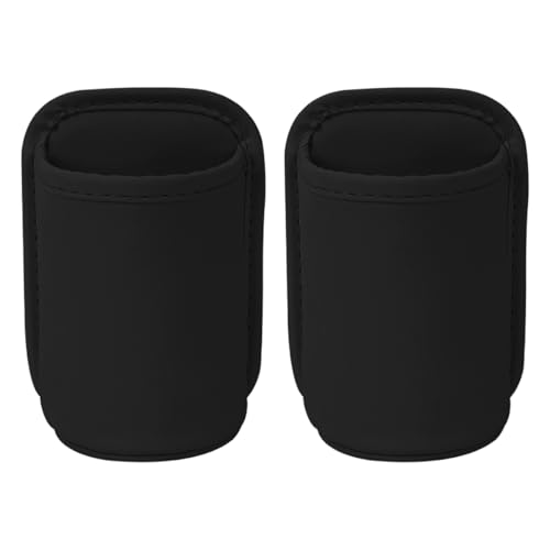Leather Car Cup Holder, Hanging Automotive Back Seat Bottle Holders, Scratch-Resistant Vehicle Door Drink Holder, Clip-On Auto Organizer Accessories for Soda Cans, Coffee (Black/2PCS) - color: Black/2PCS