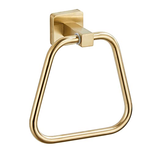Brushed Gold Towel Ring for Bathroom, Kitchen Bath Towel Holder Hangers Wall Mount Heavy Duty Stainless Steel - color: Brushed Gold, size: 1 Pack