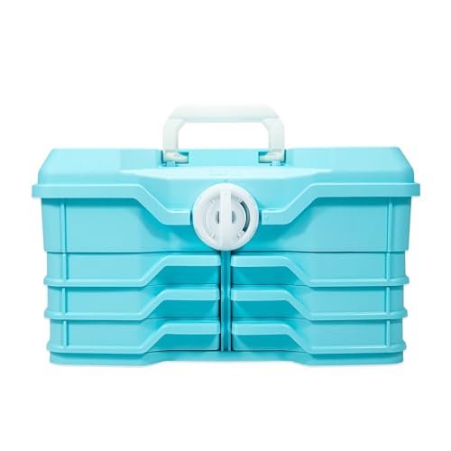 Best Kept | Portable Carrying Case | First Time Mom Essentials | Plastic | Baby Clothes Organizer | Portable Storage Box | Baby Shower For Boy | Baby Blue - color: Baby Blue