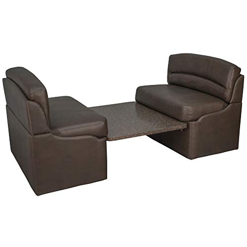 RecPro 36" RV Dinette Booth Set with Table and Leg | Two Dinette Booths (Chestnut, Granite Chocolate) - color: Granite Chocolate, size: Chestnut