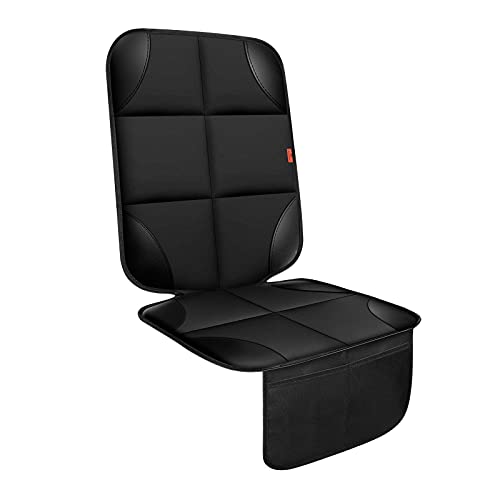 XHYANG Car Seat Protector 1 Pack Car Seat Cushion Mat Thickest Padding,Waterproof 600D Fabric Car Seat Covers for Non-Slip Backing Mesh Pockets for Baby and Pet (Black, 1 Pc) - color: Black, size: 1 Pc