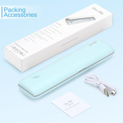 YourMate UVC Toothbrush Case Travel Toothbrush Covers Case for Houshold and Traveling Power by AA Battery or USB-C Blue - color: Blue