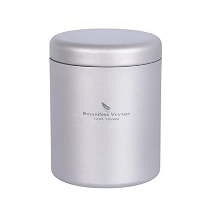 Boundless Voyage Titanium Small Tin Can Box Canister Tea Tins Coffee Tins Food Storage Container for Tea,Coffee, Herb, Candy, Chocolate, Sugar, Spices, Beans - color: Ti3209D-120ml 1pcs