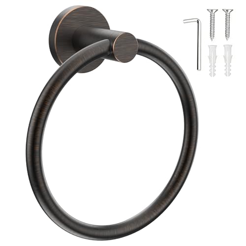 SetSail Towel Holder for Bathroom Wall Screw-in Towel Ring Stainless Steel Hand Towel Holder Heavy Duty Towel Hanger for Bathrooms Oil Rubbed Bronze - color: Oil Rubbed Bronze, size: 1 pack