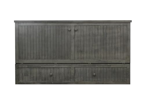 Mega Solutions Murphybedz Tuscany Murphy Cabinet Chest Bed with Charging Station 6 Inch (Galaxy Grey, King) - color: Galaxy Grey, size: King (U.S. Standard)
